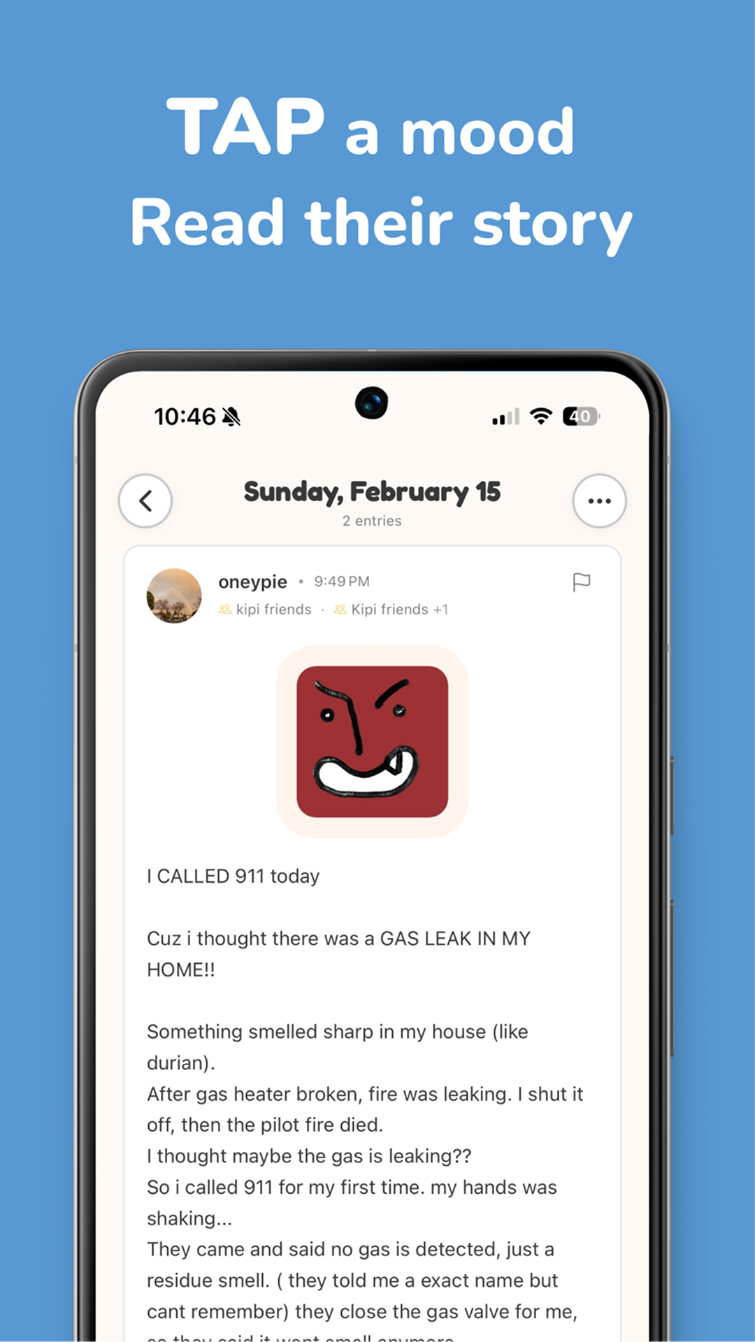 Tap a mood, read their story